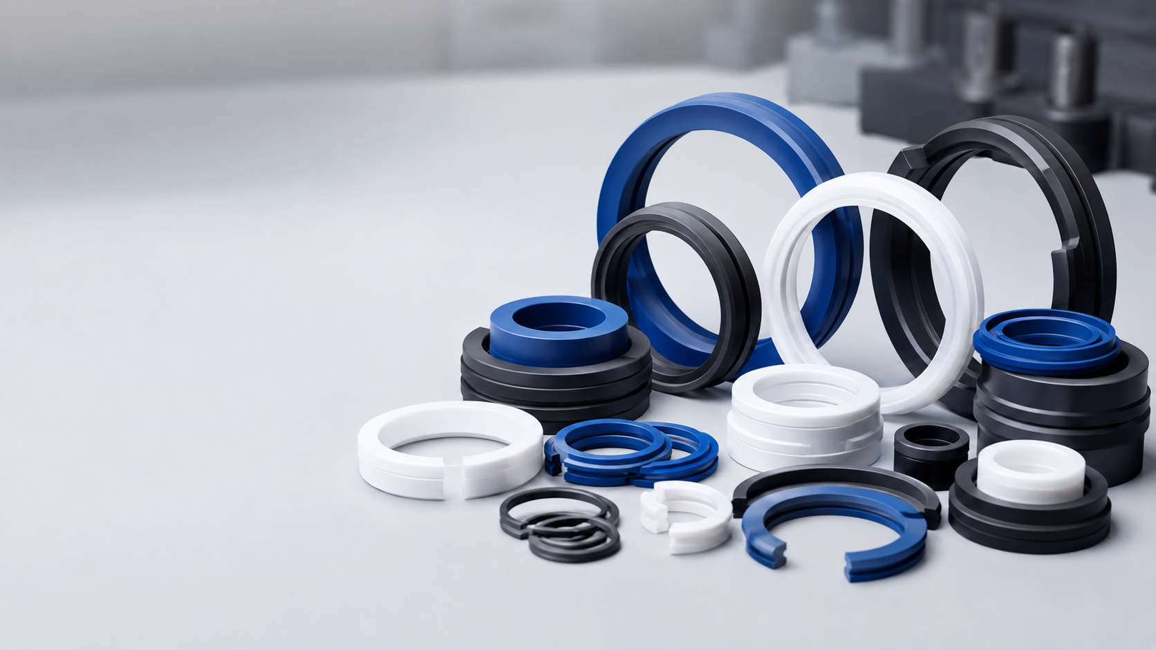 Selezione di guarnizioni tecniche tornite in diversi profili e materiali